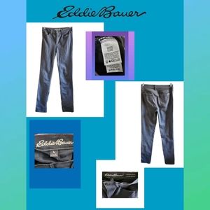 EDDIE BAUER WOMENS GRAY SLIGHTLY CURVY, SLIM STRAIGHT, DENIM JEANS SIZE T8